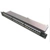 Komutacinė panelė 19'' 1U LK-PP-013-B (FTP Cat.6, 24 prievadai, DUAL IDC, T568A/B, Krone 110, su kabelių laikikliu)