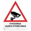 Lipdukas Stebėjimo kameros, baltas-raudonas
