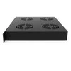 Ventiliatorių blokas 19" spintai 1U LK-DTU-002 (juodas, 4 ventiliatoriai, su termostatu, LCD, 483x328x44 mm)