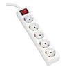 Ilgiklis su įžeminimu OMEGA, 5m, 16 A, 5 lizdai, F Tipo, Schuko German, Baltas
