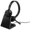Jabra Evolve 65 TE UC Stereo Link390a Belaidės ausinės, Bluetooth, USB-A, Charging Stovas, Juoda