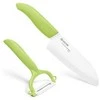 Kyocera FK140CP10NGR SANTOKU KNIFE &amp; PEELER Rinkinys, peilis (14 cm ašmenys) ir skustukas, Žalia