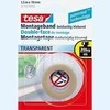 Lipni juostelė Tesa, 19mmx1,5m, dvipusė, skaidri, vidaus darbams 1114-206