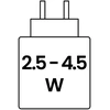 2.5-4.5 W galios adapterio simbolis