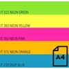 Double_A Spalvotas Neon popierius Double A, 75g, A4, 100 lapų, Rainbow 4, 5 Neon spalvų