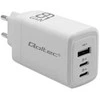 Įkroviklis Qoltec GaN Ultra (51822) 65W USB-C (2) / USB-A (baltas)