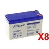 ULTRACELL 12V 7Ah AGM VRLA akumuliatoriai (8 vienetai)