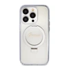 Dėklas GUESS GUHMP15LHRSGSD IPHONE 15 PRO 6.1 "SKAIDRUS / SKAIDRUS KIETAS DĖLĖS ŽIEDAS STOVAS SCRIPT GLITTER MAGSAFE