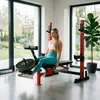 ADJUSTABLE WEIGHT BENCH WITH BARBELL RACK, LEG DEVELOPER AND PREACHER CURL PAD LS7688 HMS