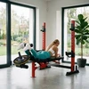 ADJUSTABLE WEIGHT BENCH WITH BARBELL RACK, LEG DEVELOPER AND PREACHER CURL PAD LS7688 HMS
