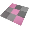 One Fitness Sudedamas kilimėlis treniruotėms HMS MP10 šviesiai pilkas-rožinis-tamsiai pilkas, 60x60x1.0cm (9 dalių)