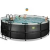 Baseinas EXIT Juodas Leather ø427x122cm su pompa su filtru - juodas