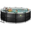 Baseinas EXIT Juodas Leather ø427x122cm su pompa su filtru - juodas