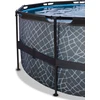 EXIT akmens imitacijos baseinas ø450x122 cm su filtro siurbliu – pilkas