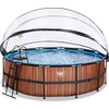 Baseinas EXIT Wood ø450 x 122 cm su stogeliu, pompa su smėlio filtru ir šildymo pompa