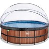 Baseinas EXIT Wood ø450 x 122 cm su stogeliu, pompa su smėlio filtru ir šildymo pompa