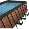 EXIT medinis baseinas 540x250x122 cm su filtravimo siurbliu, rudas