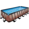 EXIT medinis baseinas 540x250x122 cm su filtravimo siurbliu, rudas