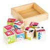 Edukacinės medinės kaladėlės-dėlionė Ecotoys Zoo
