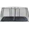 EXIT Dynamic ground level trampoline 244x427cm with safety net - juodas
