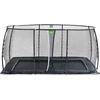 EXIT Dynamic ground level trampoline 244x427cm with safety net - juodas