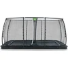 EXIT Dynamic ground level trampoline 275x458cm with safety net - juodas