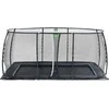 EXIT Dynamic ground level trampoline 275x458cm with safety net - juodas