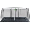 EXIT Dynamic ground level trampoline 275x458cm with safety net - juodas