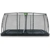 EXIT Dynamic ground level trampoline 275x458cm with safety net - juodas