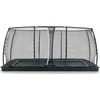 EXIT Dynamic ground level trampoline 305x519cm with safety net - juodas