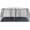 EXIT Dynamic ground level trampoline 305x519cm with safety net - juodas