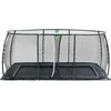 EXIT Dynamic ground level trampoline 305x519cm with safety net - juodas