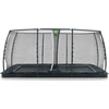 EXIT Dynamic ground level trampoline 305x519cm with safety net - juodas