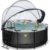 EXIT Juodas Leather pool ø360x122cm with sand filter pump and dome and heat pump - juodas
