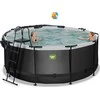 EXIT Juodas Leather pool ø360x122cm with sand filter pump and dome and heat pump - juodas