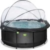 EXIT Juodas Leather pool ø360x122cm with sand filter pump and dome - juodas
