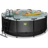 EXIT Juodas Leather pool ø360x122cm with sand filter pump - juodas