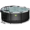 EXIT Juodas Leather pool ø360x122cm with sand filter pump and dome - juodas