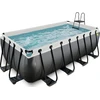 Baseinas EXIT Juodas Leather 400x200x122 cm su smėlio filtro siurbliu, juodas