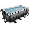 EXIT Juodas Leather pool 400x200x122cm with sand filter pump and dome - juodas