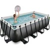 EXIT Juodas Leather pool 400x200x122cm with filter pump - juodas