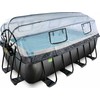EXIT Juodas Leather pool 400x200x122cm with sand filter pump and dome - juodas