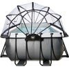 EXIT Juodas Leather pool 400x200x122cm with sand filter pump and dome - juodas