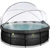 EXIT Juodas Leather pool ø427x122cm with sand filter pump and dome - juodas