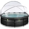 EXIT Juodas Leather pool ø427x122cm with sand filter pump and dome - juodas