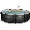 EXIT Juodas Leather pool ø450x122cm with sand filter pump and dome - juodas