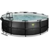 EXIT Juodas Leather pool ø450x122cm with sand filter pump and dome - juodas