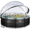 EXIT Juodas Leather pool ø450x122cm with sand filter pump and dome - juodas