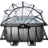 EXIT Juodas Odinis baseinas 540x250x100cm su smėlio filtro pompa ir kupolu - juodas