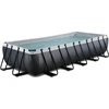 EXIT Juodas Leather baseinas 540x250x100 cm su filtravimo siurbliu, juodas